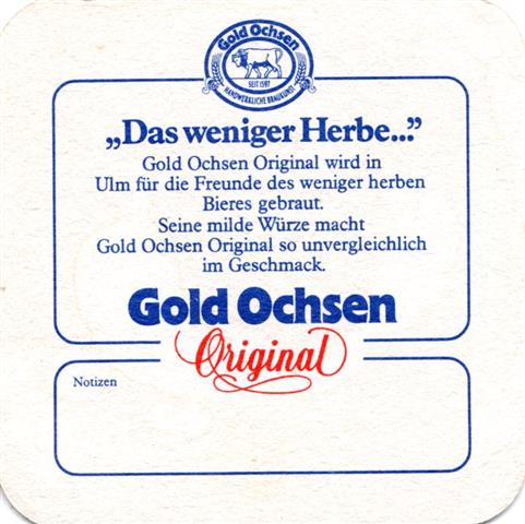 ulm ul-bw gold ochsen original 3b (185-das weniger-blaurot)